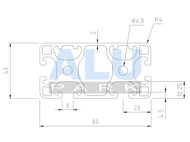 Maße Profil 80x40 leicht 2N