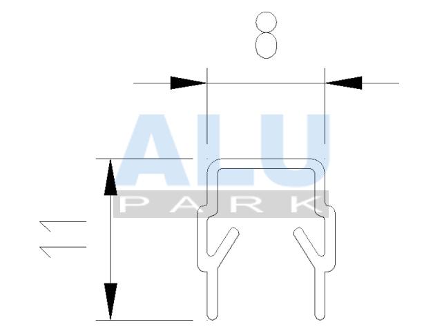 Mae Abdeck- u. Einfassprofil 8 blau, 2m