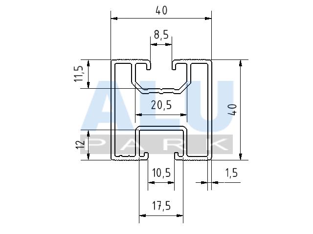Mae Standardschiene 40x40 2N180 Solar