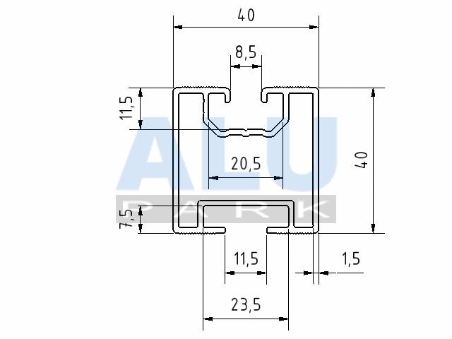 Mae Standardschiene G 40x40 2N180 Solar