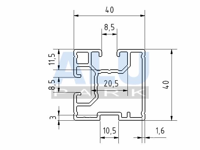 Mae Kreuzverbandschiene 40x40 2N90 Solar