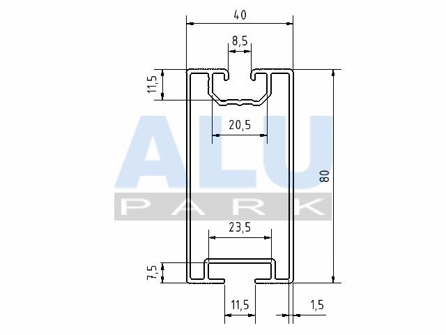 Mae Standardschiene G 80x40 2N180 Solar